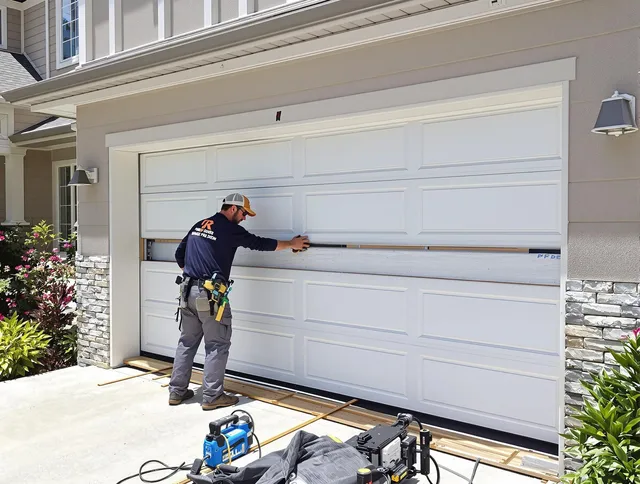 Daytona Beach Garage Door Repair team performing complete garage door replacement at Daytona Beach residence